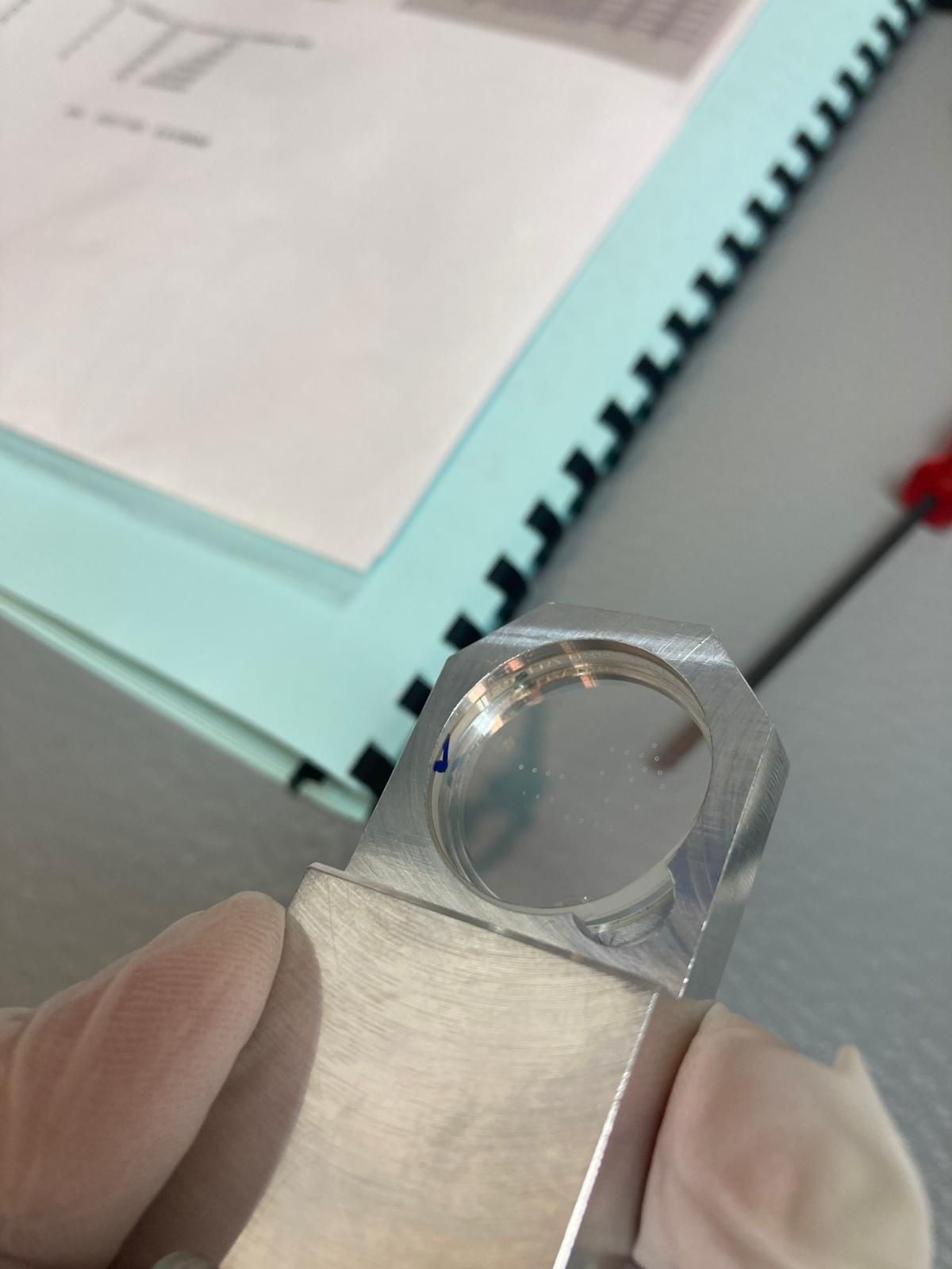 1 inch sample after LIDT test in holder b